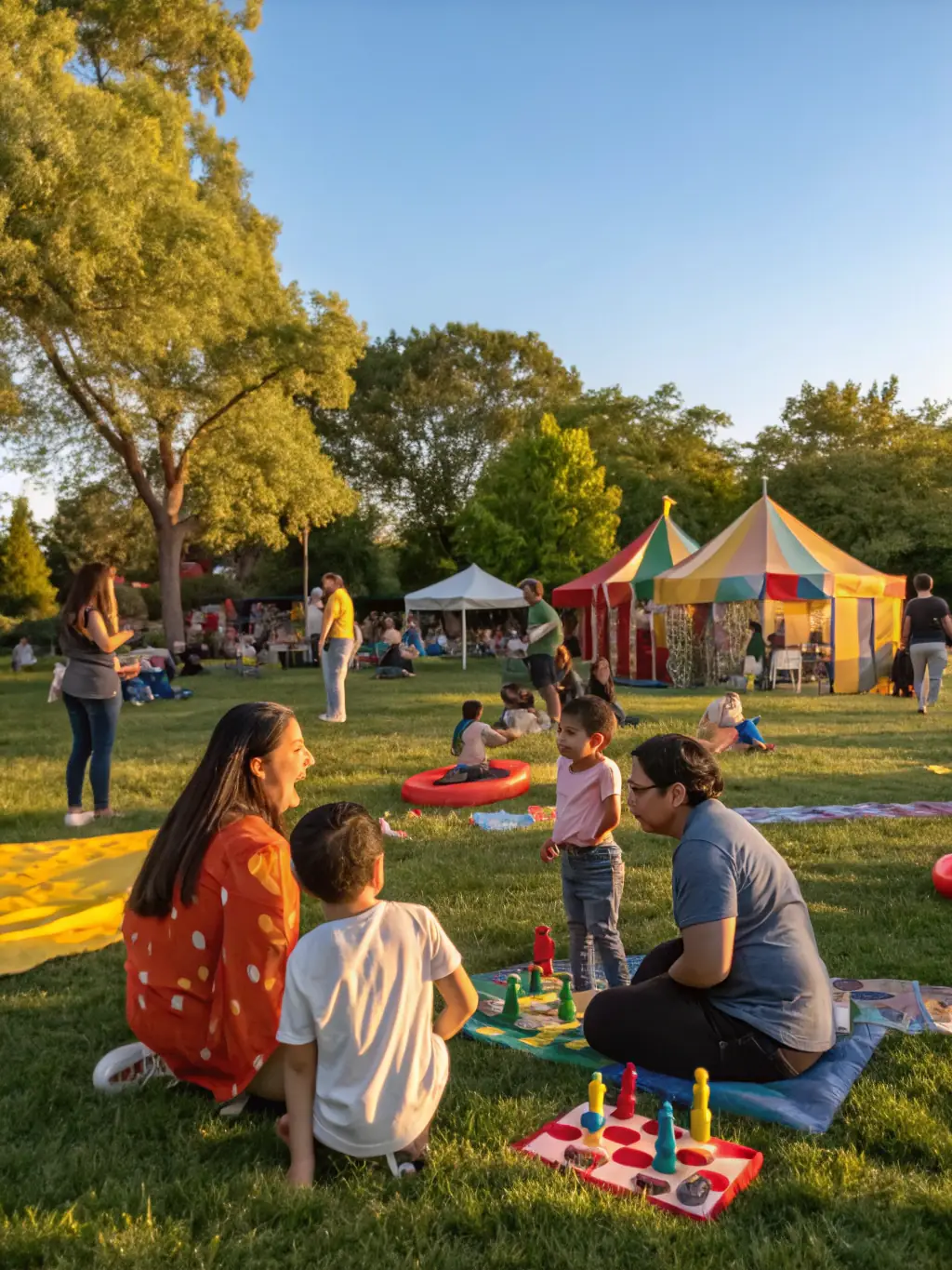 A vibrant image capturing the excitement of the annual village festival, showcasing families enjoying games, food stalls, and live music, reflecting the community spirit fostered by COMITE DES FETES DE VILLARSEN PONS.