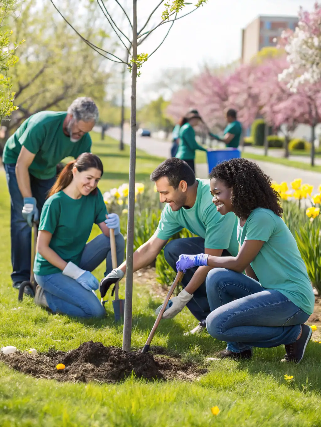 A photograph of a community clean-up event organized by COMITE DES FETES DE VILLARSEN PONS, demonstrating their commitment to environmental stewardship and community beautification.