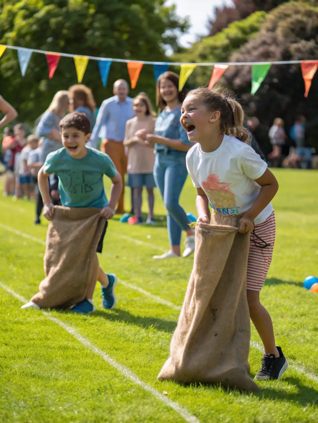 A lively scene from a children's activity day organized by COMITE DES FETES DE VILLARSEN PONS, showing kids participating in games and creative projects.
