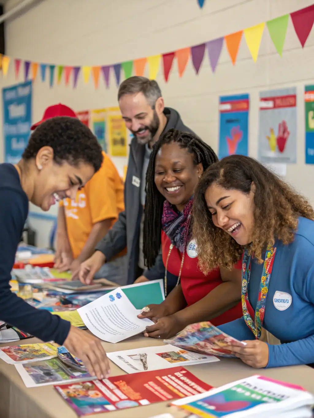 A picture of a group of volunteers setting up decorations for a holiday event, demonstrating the collaborative effort and community involvement facilitated by COMITE DES FETES DE VILLARSEN PONS.