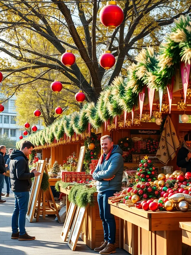 A photo of volunteers from COMITE DES FETES DE VILLARSEN PONS working together to set up a local market, highlighting their dedication to supporting local businesses and promoting sustainable practices.