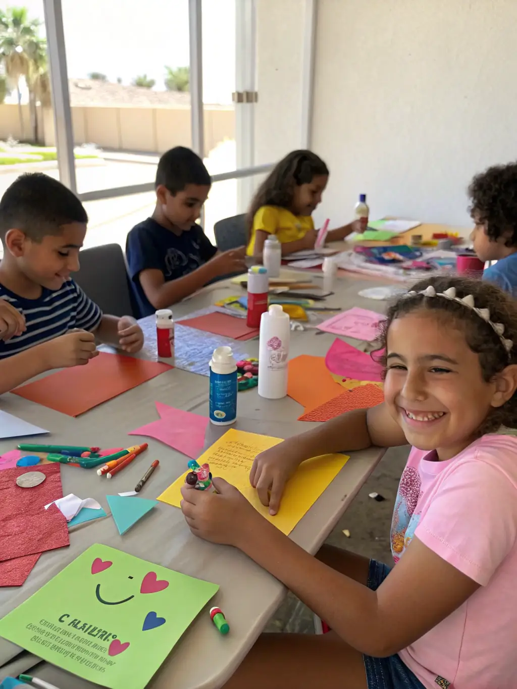 A heartwarming image of children participating in a cultural workshop organized by COMITE DES FETES DE VILLARSEN PONS, emphasizing the organization's commitment to education and cultural enrichment.